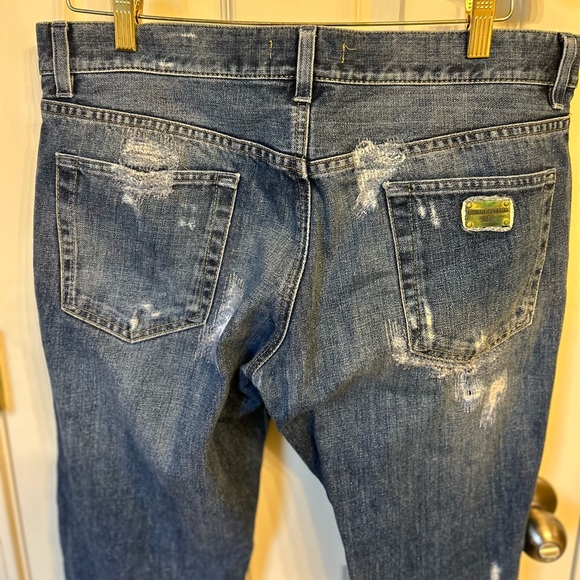 Dolce & Gabbana Men’s Ripped Blue Jeans Size 50 / Waist ~34 inches - Picture 8 of 9